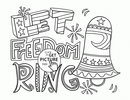 Let Freedom Ring - 4th of July coloring page for kids, coloring ...