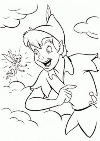 Peter Pan And Tinkerbell Coloring Page | kleurplaten | Pinterest ...