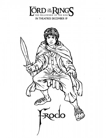 LOTR TFOTR Frodo Coloring Page | Elves and fairies, Coloring pages, The  hobbit