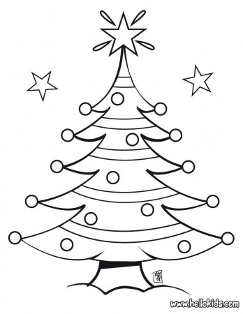 CHRISTMAS TREE coloring pages - Decorated Christmas tree