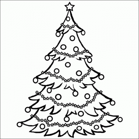 Christmas Tree Coloring Page Template - Coloring