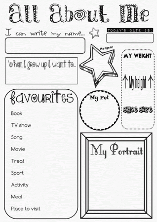 All About Me Coloring Page