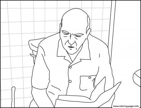 Hank On A Toilet Breaking Bad Coloring Pages Printable