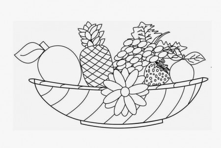 Colouring Pages Fruit Basket - Coloring Pages for Kids and for Adults