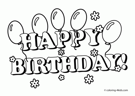 Birthday Printable Coloring Pages For Girls - Coloring Pages For ...