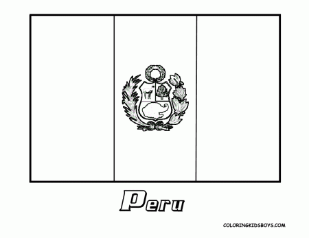 Peru Flag Coloring Sheet - High Quality Coloring Pages