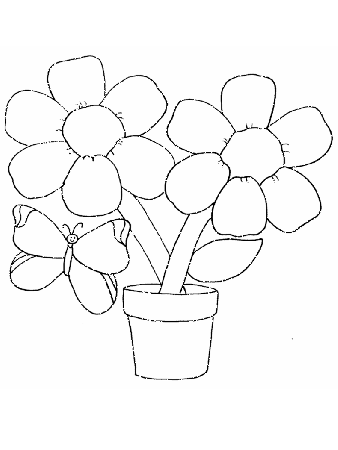 Easy Flower Coloring Pictures - Coloring Page
