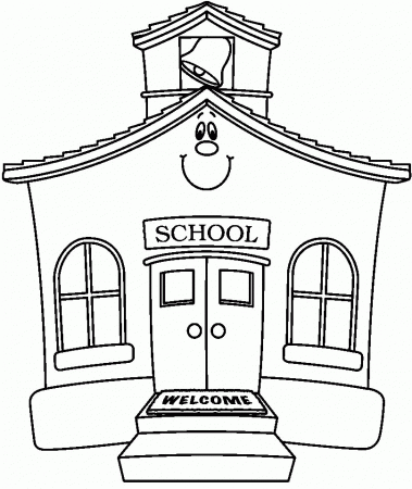 Free Coloring Page Of A School Building, Download Free Clip ...