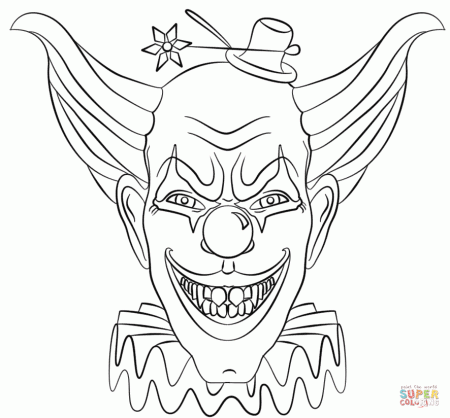 Evil Clown Face coloring page | Free Printable Coloring Pages