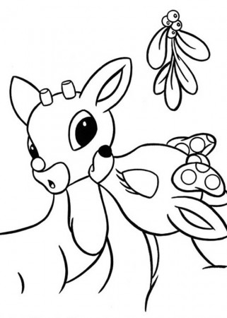 Clarice Kiss Rudolph the Red Nosed Reindeer Coloring Page | Color Luna