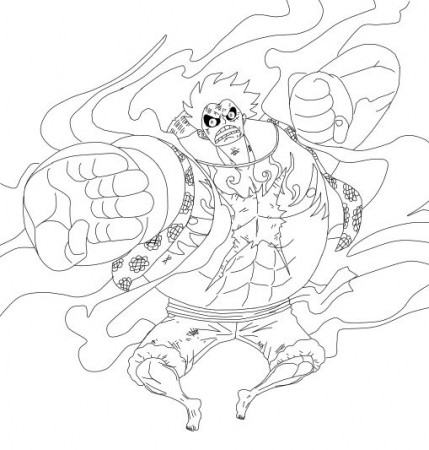 Luffy Gear 4 coloring pages