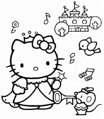 Coloring Pages of Princess Hello Kitty | Coloring