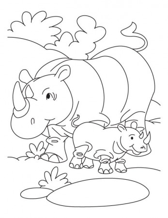 Free coloring pages of baby rhinoceros | school | Pinterest ...