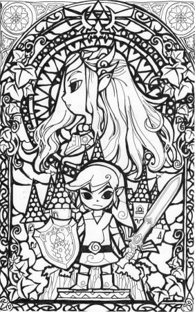 awesome stained glass Zelda coloring page! Gonna try this in ...
