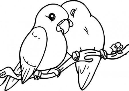 Cute Love Birds Coloring Pages - Print Color Craft