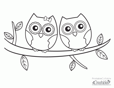 Owls Couple Free Printable Coloring Page - Printable Cuttable ...