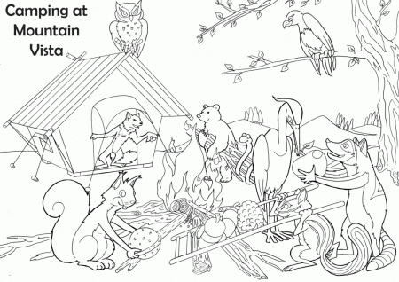 Mountain Vista Campground - Tree of Animal Life Coloring Page