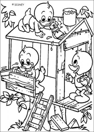 Donald Duck coloring pages - Louie, Dewey and Huey the Donald's ...