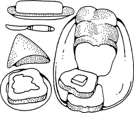 Bread Butter And Cheese In Bakery Coloring Pages : Bulk Color