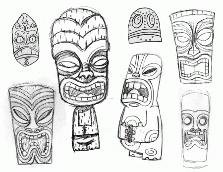 Handwriting Tiki Mask Coloring Pages Az Coloring Pages, Document ...