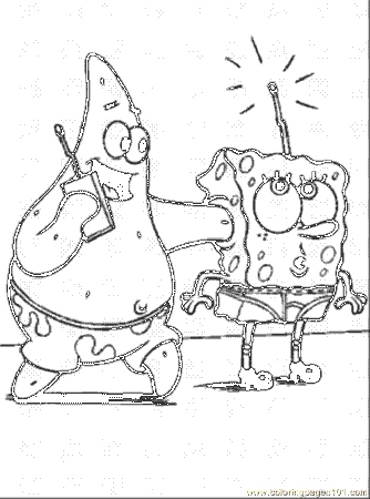 Coloring Pages Sponge Bob With His Friend (Cartoons > SpongeBob 