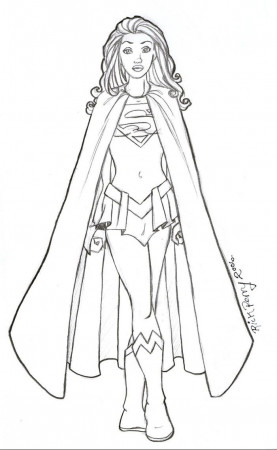 Supergirl - Coloring Pages for Kids and for Adults