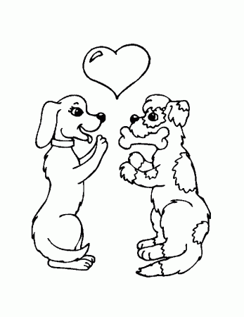 dogs in love coloring pages | Coloring Pages