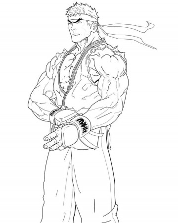 Cool Ryu Street Fighter Coloring Page - Free Printable Coloring Pages for  Kids