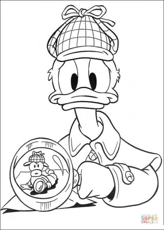 Donald plays Sherlock Holmes coloring page | Free Printable ...