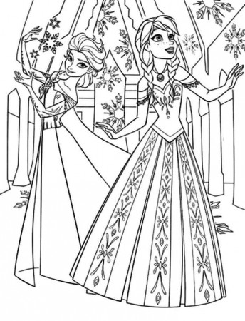 Frozen Castle Coloring Pages | Elsa coloring pages, Princess coloring pages,  Frozen coloring
