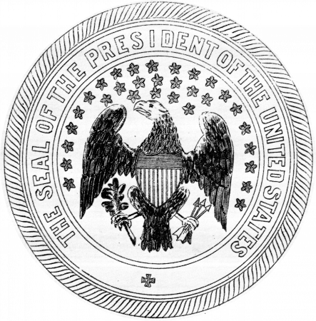 1850 seal design - Seal of the President of the United States Coloring Page