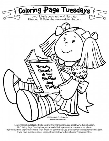 dulemba: Coloring Page Tuesday - Reading Doll