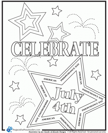 printable celebrate july th coloring page from