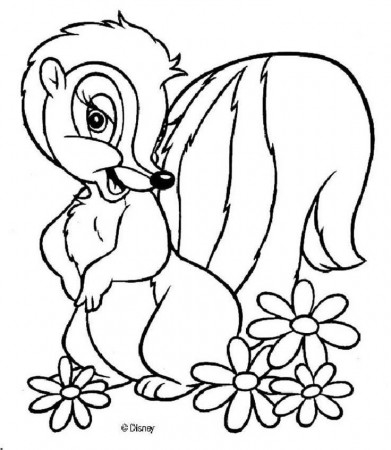 bambi-coloring-page flower the skunk | Printables - for coloring | Pi…