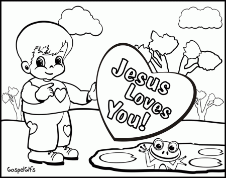 Free Christian Valentine Picture for Children to Color
