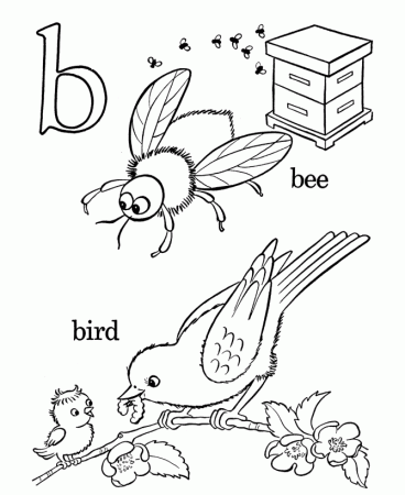 Alphabet Coloring Pages | Letter B (lc) - Free printable farm Alphabet coloring  pages for PreK Kids | HonkingDonkey
