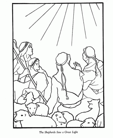 The Christmas Story Coloring Pages - Angles to the Shepherds