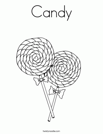 Candy Coloring Page - Twisty Noodle