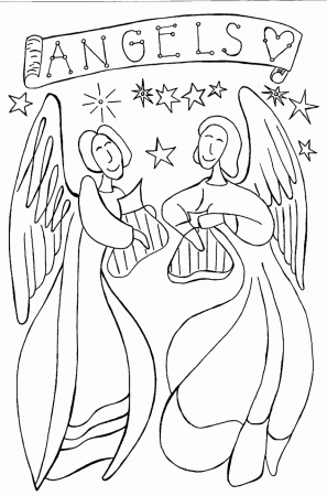Free Guardian Angel Coloring Pages Angel Color Page Free Angel ...