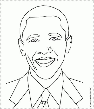 Barack Obama Coloring Printout - EnchantedLearning.com