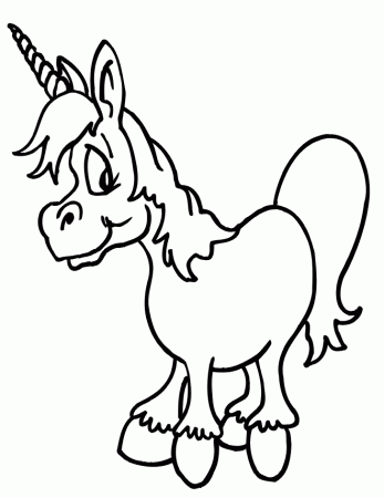 Adorable Cartoon Unicorn Coloring Page - Coloring Pages For All Ages