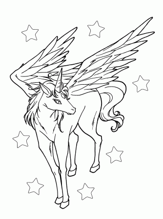 Pegasus Is Staring With Beautiful Eyes Coloring Pages For Kids ...