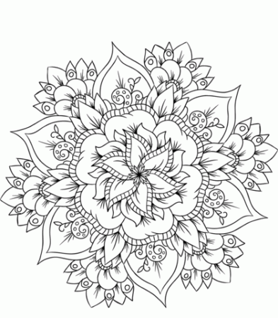Flower Mandala coloring page | Free Printable Coloring Pages