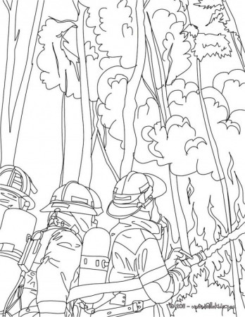 FIREMAN Coloring Pages Firemen Fighting Tree Fire 151813 Fireman 