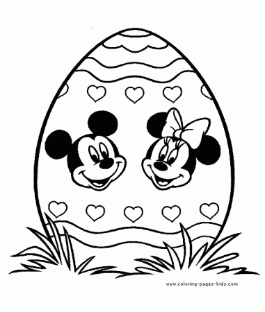 Free Easter Printable Coloring Pages for Kids - Mickey Mouse and Minnie Mouse