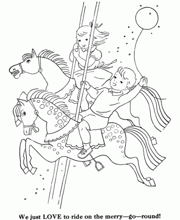 BlueBonkers: Kids Coloring Pages - Riding the Merry-go-Round ...