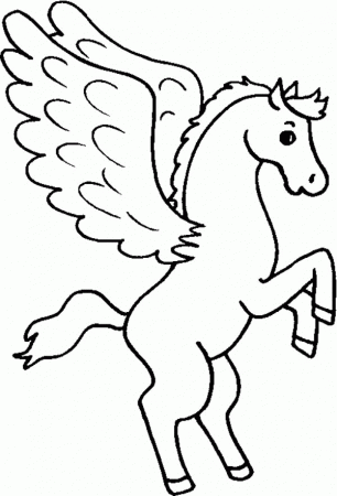 Cute Pegasus Coloring Page | Kids Play Color