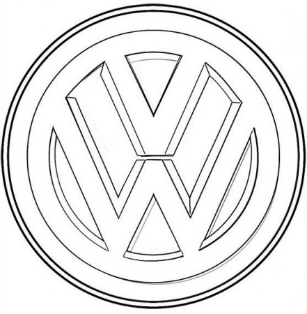 volkswagen logo coloring sheet | Vw art, Volkswagen, Coloring pages
