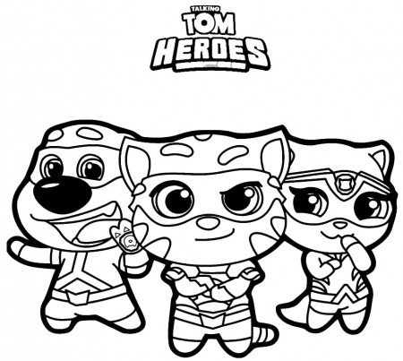 Talking Tom Heroes coloring pages