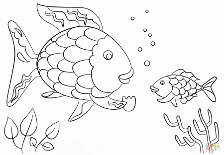 Rainbow Fish Gives a Precious Scale to Small Fish coloring page ...